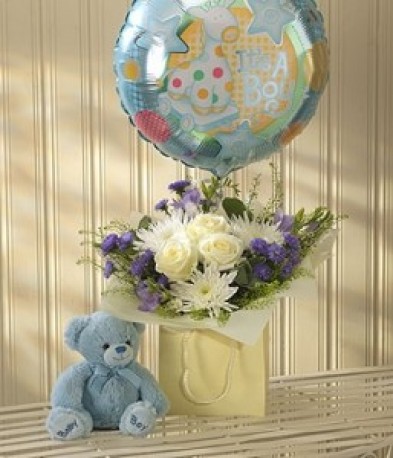 Blue Lullaby Balloon Teddy