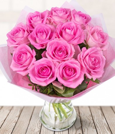 Just 12 Pink Roses