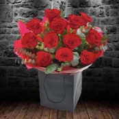 12 Red Roses & Foilage