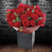 24 Red Roses & Foilage