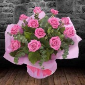 12 Pink Roses