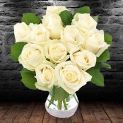 Just 12 White Roses